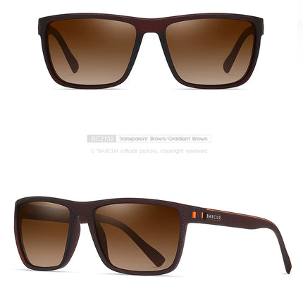 BARCUR Design TR90 Sunglasses Men Polarized Light Weight Sports Sun Glasses Women Eyewear Accessory Oculos UVAB Protection