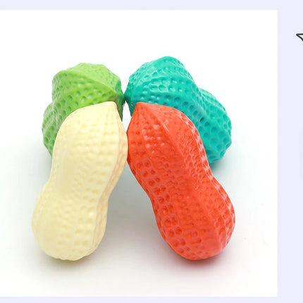 Dog Chewing Toy Simulation Peanut Squeaking Plaything Grinding Teeth Cleaning Anti Bite Rubber Cat Pet Toy Interactive Chew
