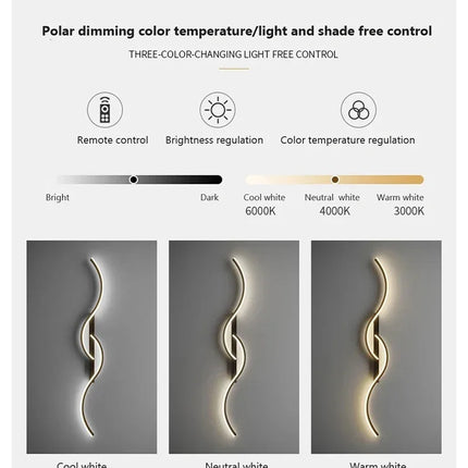 Modern LED Wall Lamp Bedrooms Living Room Indoor Lighting Tv Sofas Bedside Backgrounds Decor Lights Strip Minimalist Wall Light