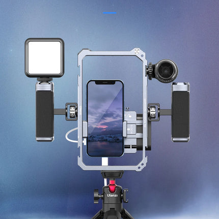 Ulanzi Universal Smartphone Video Rig Phone Cage with Dual Hand Grip Phone Vlog for iPhone Android Smartphone Photography