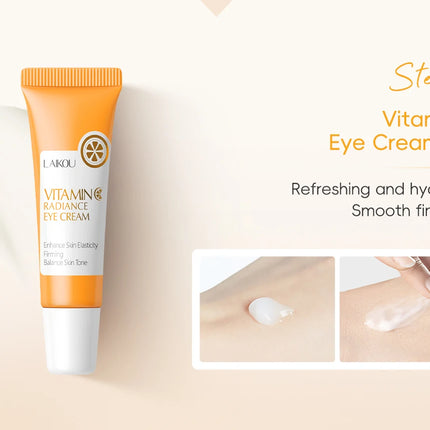 LAIKOU VITAMIN C Skincare Set Brightening 5Pcs Kit Even Skin Tone Smooth Wrinkle Tighten Pores Cleanser Toner Serum Eye Cream